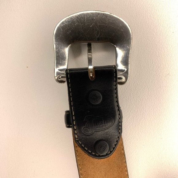 Justin Boots Black and Brown Leather Belt